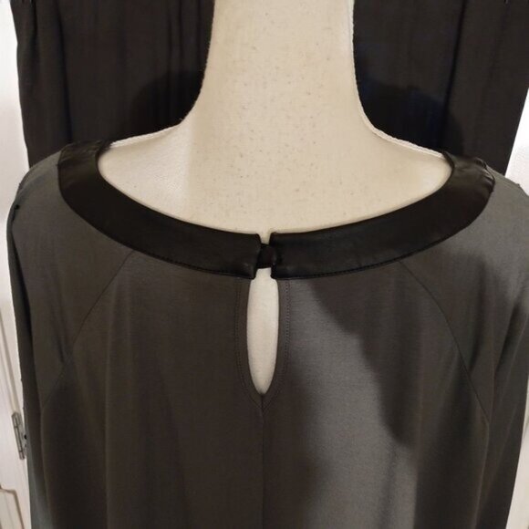BELLE-KIM GAVEL Tunic W/Faux Leather Trim/Embellished Sleeves TOP-SIZE: 3XL-NWT - Picture 6 of 12